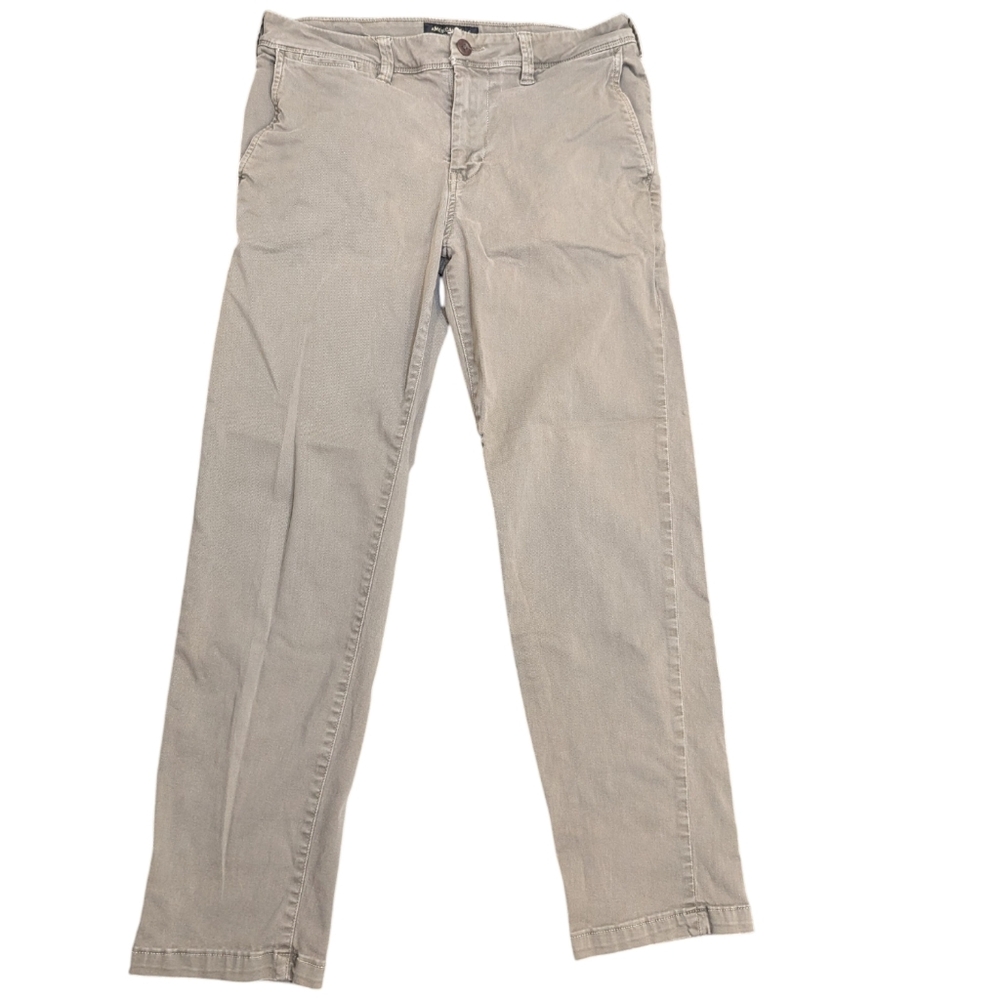 American Eagle Extreme Flex Slim Fit Gray Khaki Pants Flat Mens Size 30x30